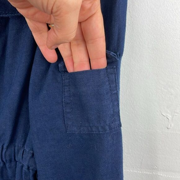 INC Utility Linen Jacket Women’s Navy Size Petite Medium - Picture 12 of 14